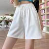 Pantaloncini Sportivi da Donna Grigio in Cotone a Vita Alta - Leggeri, Vestibilità Larga per Corsa e Uso Casual