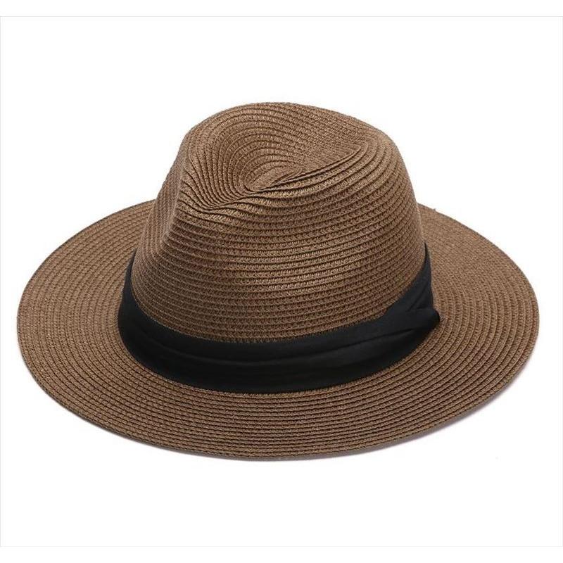 Chapeau de paille Panama à grande circonférence chapeau de protection solaire d'été pour le voyage chapeau de soleil pour la plage en bord de mer chapeau de soleil pour homme tendance