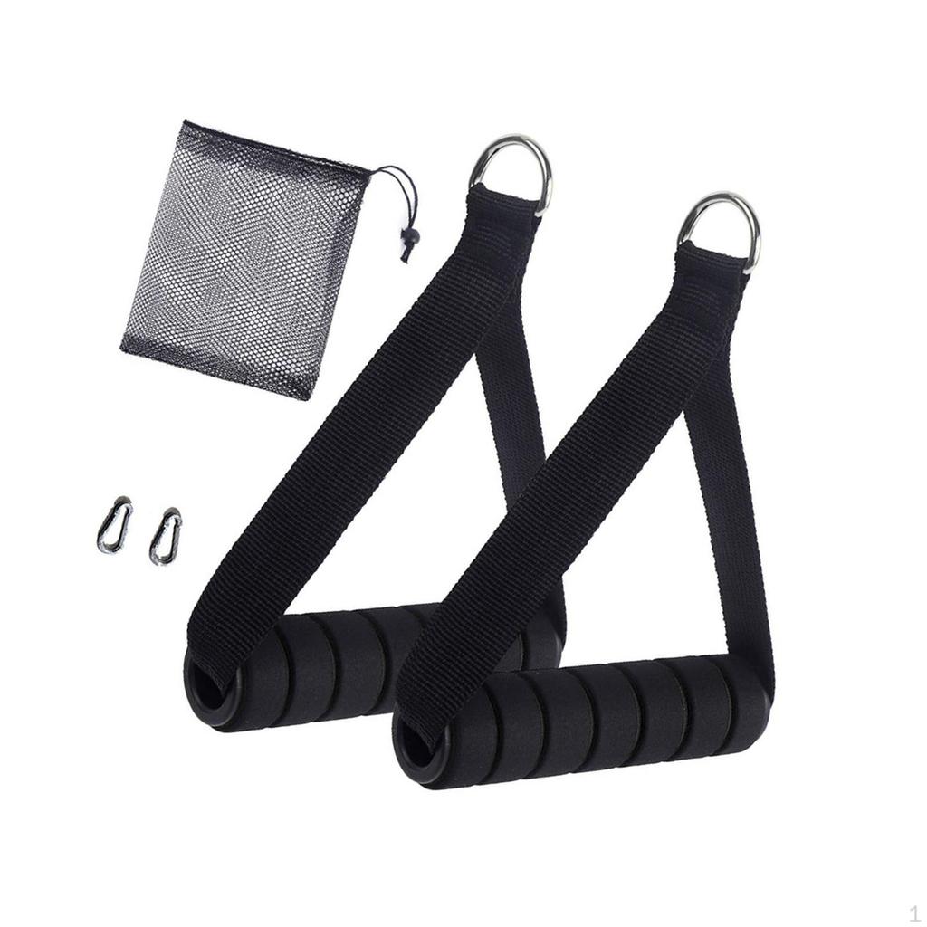 2 Exercise Handles, Resistance Band Handle Only, Heavy Duty Gym Accessory, Pulley Handles.
