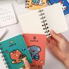 2Pcs Mini Cute Spiral Notebook Cartoon A7 Side-Turning Coil Notebook Smooth Writing Pocket Notepad 80 Pages for Study Office Journaling