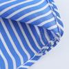Color Block Striped Faux Silk Long Sleeve Shirt - European & American Style