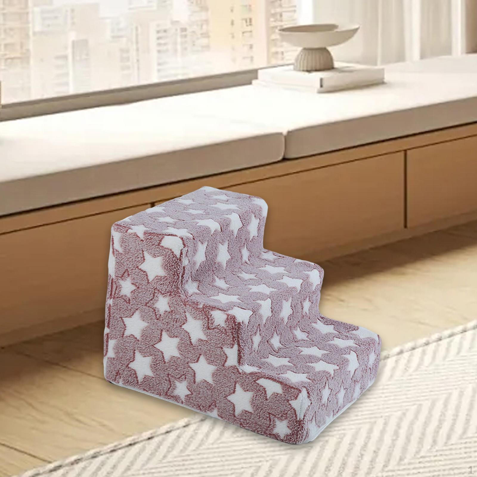 

Пандус для собак с противоскользящей пеной высокой плотности, удобная лестница для домашних животных со съемным моющимся чехлом S красный