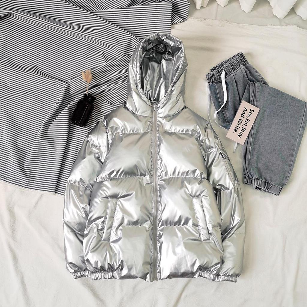 Men's Shiny Hooded Cotton Down Winter Coat - Youth Trendy Brand