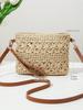 Bohemian Pleciona ze Słomy Torba Crossbody na Plaże z Frędzlami i Skórzanym Paskiem dla Kobiet