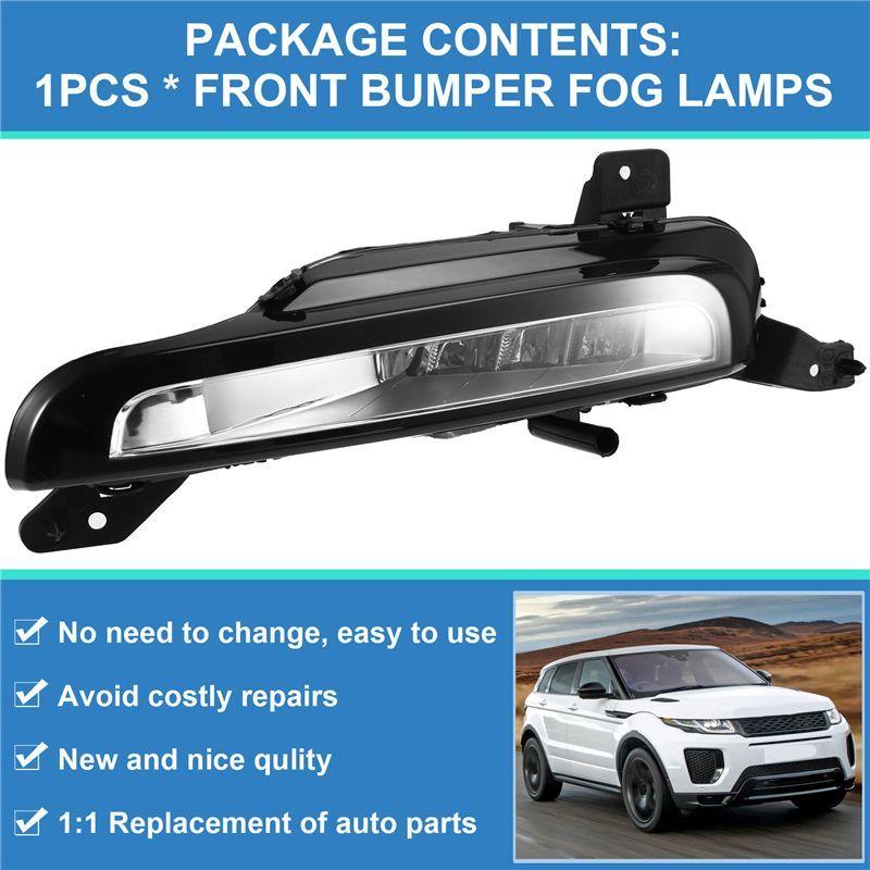 SXR-Car Front Bumper Fog Lamps Lights For Land Rover Range Rover Evoque 2016-2018 Daytime Running Headlight