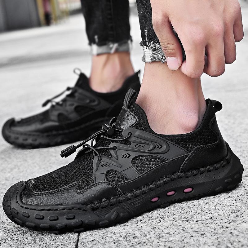 

Достаньте из шкафа и устраните протечки Мужская обувь Летняя дышащая сетчатая обувь Мужская спортивная и повседневная обувь с мягкой подошвой 38 чёрный