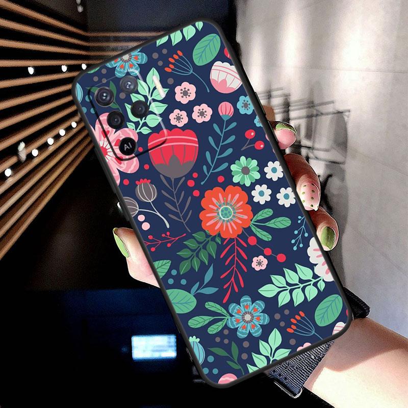 Floral Charm Secret Garden Case For Oppo A5 Pro A15 A17 A57 A77 A18 A38 A58 A78 A98 A94 A74 A54 A16 A76 A96 A40 A60 A80
