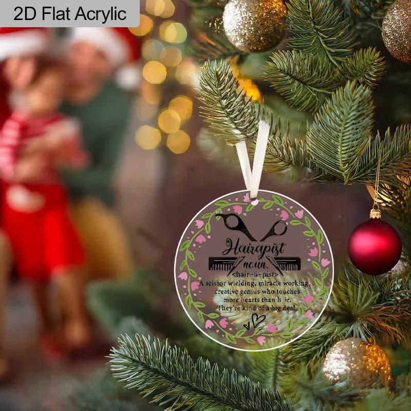 1pc Hairstylists Acrylic Hanging Ornament - Funny Tree Toppers for Multi Purpose Decoration - Ideal Gift for Friend - No Electricity Needed