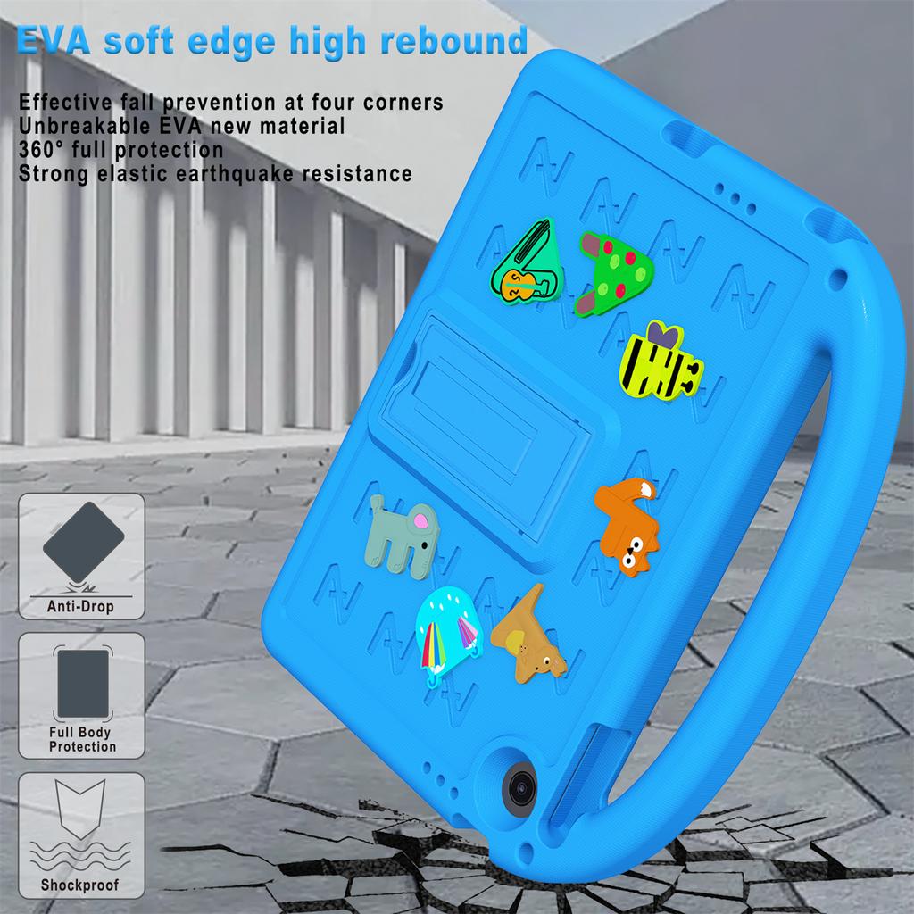 Für Lenovo Tab 10.1 (2025) TB-311XU/Tab TB311FU Hülle mit Ständer Cartoon-Design Anti-Drop EVA+PC Tablet-Abdeckung mit Riemen für Kinder
