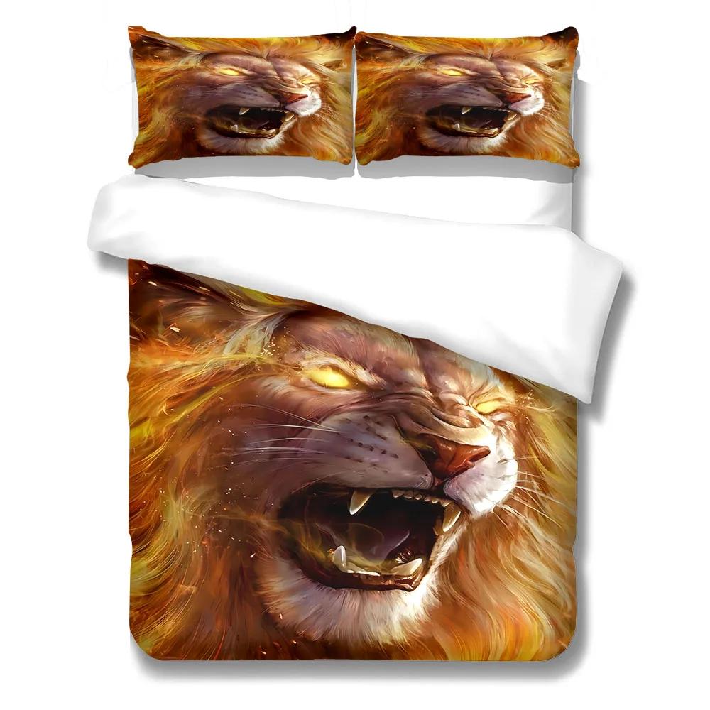 Galaxy Lion 3D Duvet Cover Set EU Single Double King US Twin Full Queen King Green Lantern Bed Linen Set