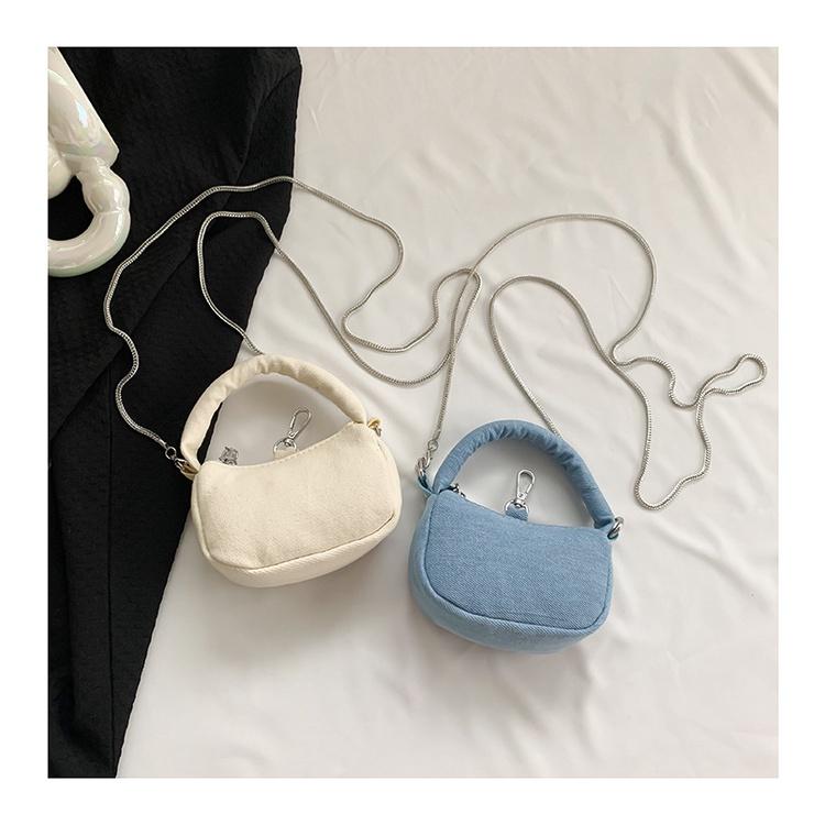 IELGY women's simple denim bag, retro shoulder niche fashion hand-held underarm bag