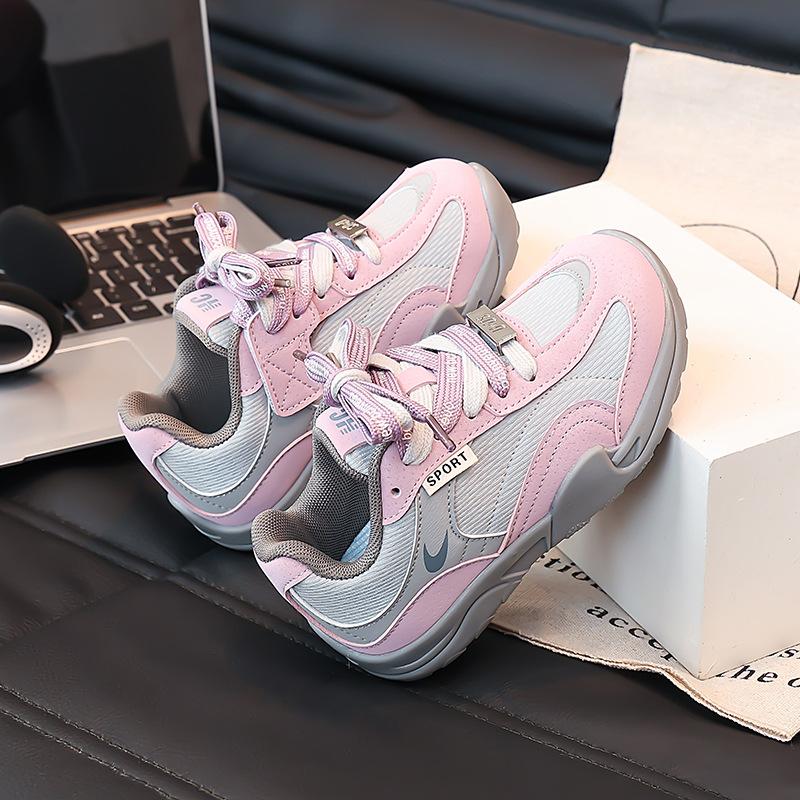 

Детская спортивная обувь 2025 весна и осень новая модная универсальная повседневная обувь для девочек, нескользящая обувь на мягкой подошве Forrest Gump, тренд 31 фиолетовый