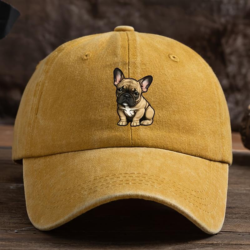Adjustable Sunscreen Baseball Hat with Fighting Dog Pattern for Men and Women Outdoor Fashion Design Durable Headpiece