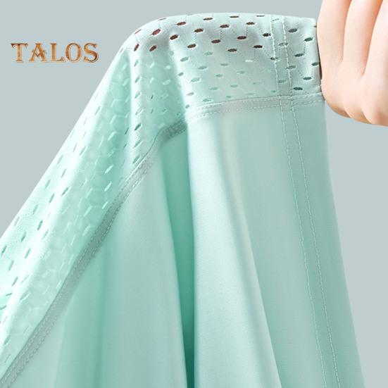 Men Boxer Underwear Mid-rise Breathable Holes Patchwork Color Shorts Panties U-Convex Design Ice Silk Underwear