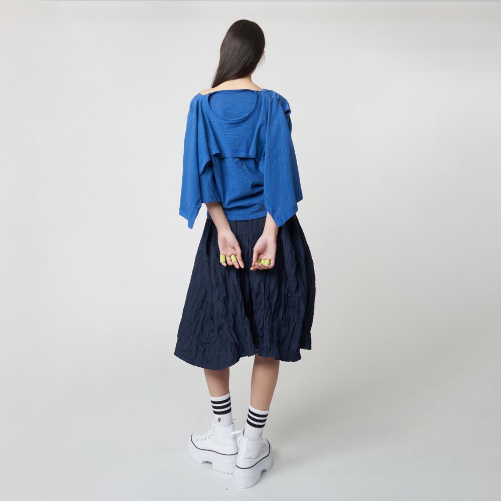 ATHPLATFORM Aw51Pt02 Crinkle Bermuda Pants_Dark Navy