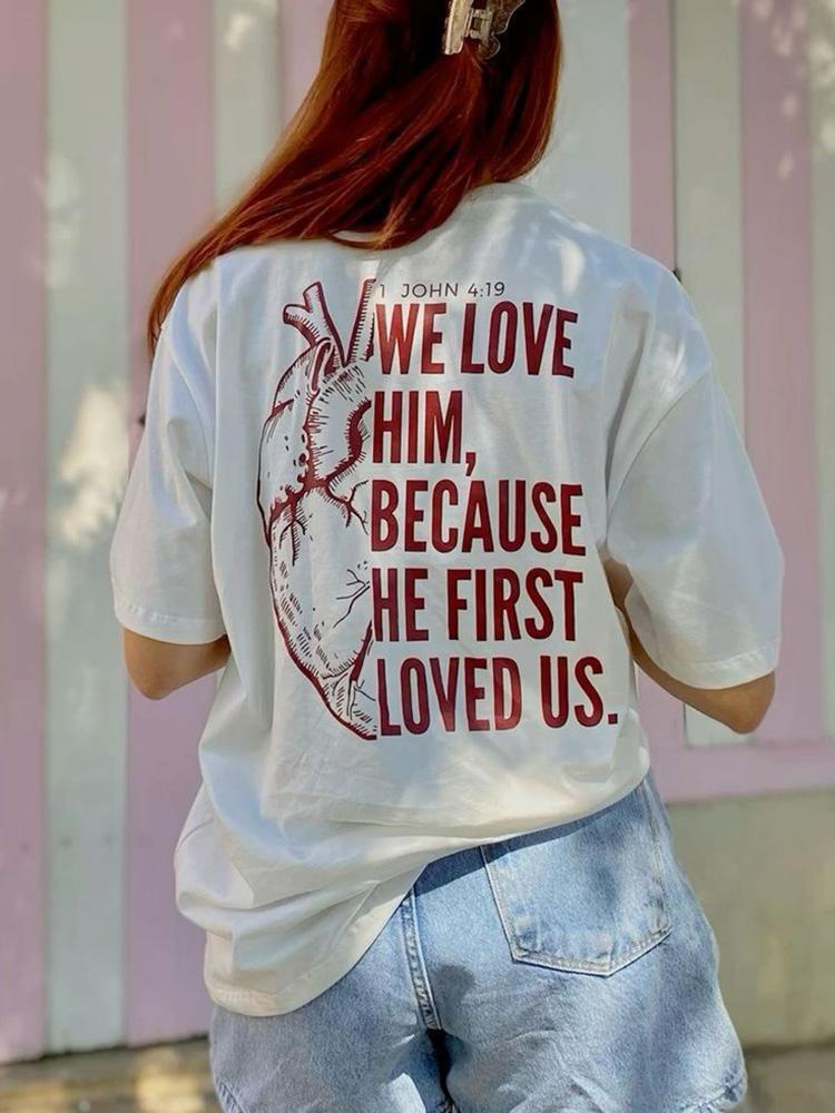 Christian Back Print Tops Jesus Faith Tee Shirt Bible Verse T Shirt Streetwear Women Unisex Religious Clothes Oversized