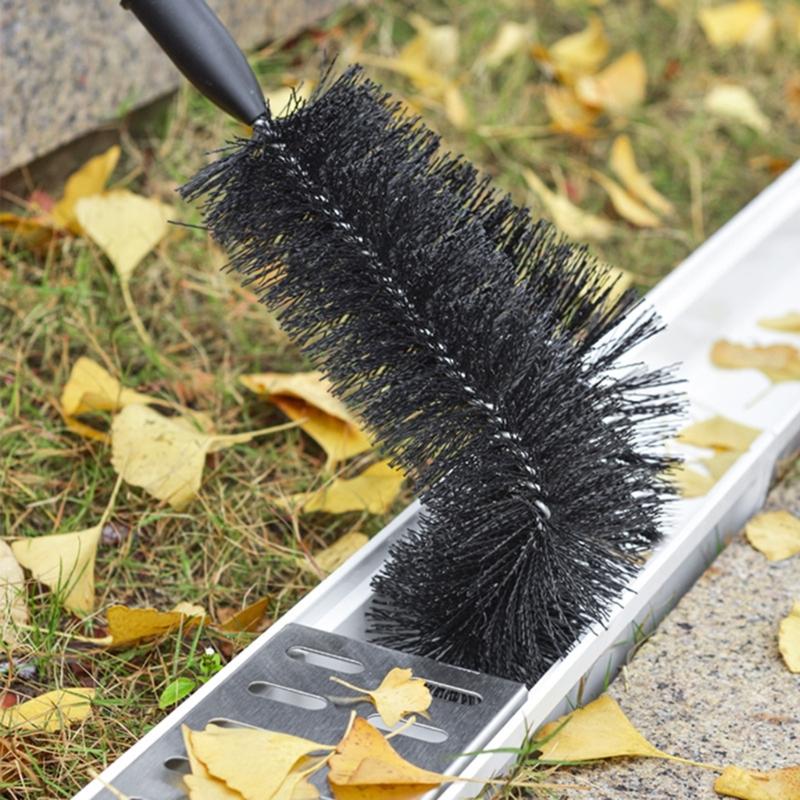 Adjustable Angled Gutter Brush Head Replacement For Efficient Removing Leaves Dirt And Clogs From Drainage Systems
