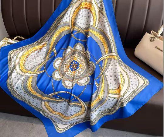 

Модний Шовковий Хустка-Шаль 90x90см Дизайн Сатин Квадратний Фуляр Жіночий Літній Захист від Сонця Бандана Хіджаб Аксесуари