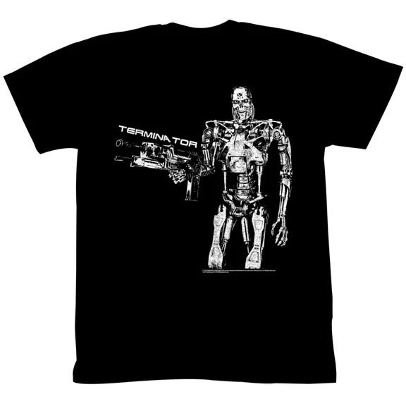 The Terminator 80 s Movie Full Cyborg T 800 Skeleton With Gun Men s T Shirt S