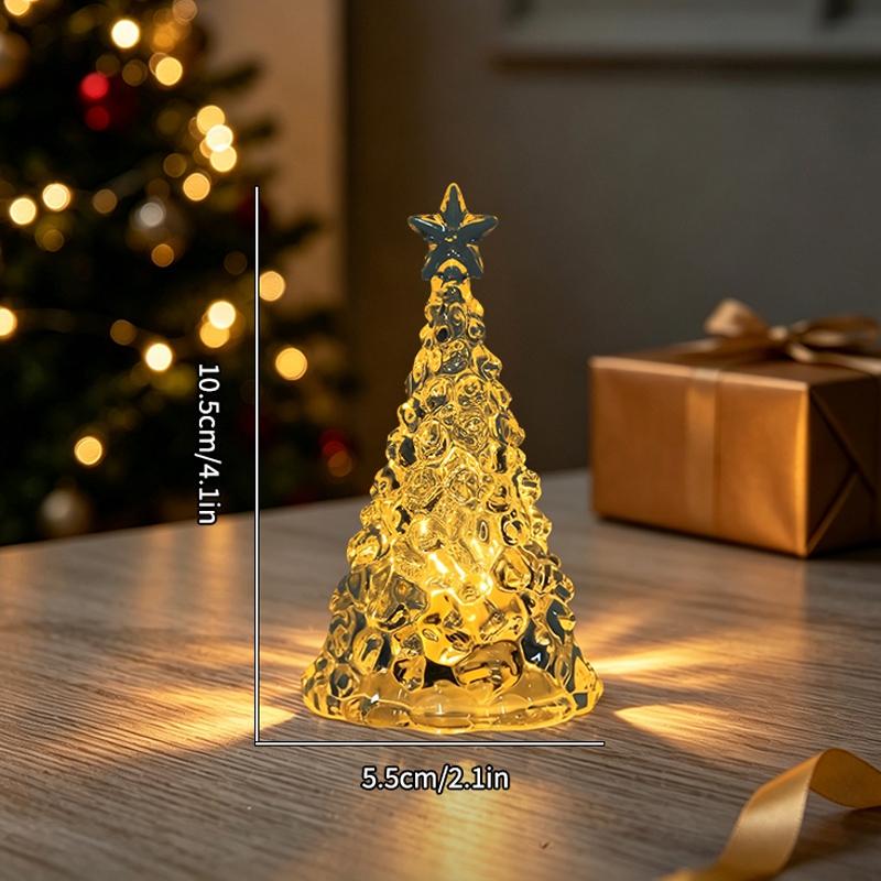 Christmas Tree Night Light Glow In The Dark Crystal Christmas Tree Lamp Christmas Desktop Ornaments Xmas Navidad Decoration