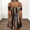 Damen Spaghettiträger Übergröße Kleid Aquarell Blumen Print Locker Strand Sommerkleid