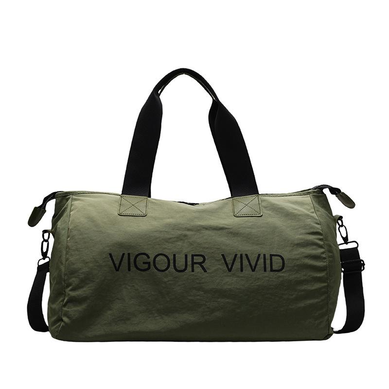 Business trip short trip bag women's lightweight solid color fitness bag fashion shoulder sports bag men's portable storage duffel bag