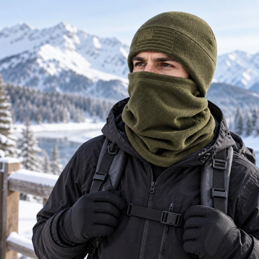 Windproof Hat and Scarf Set Breathable Ear Protection Hat Fashion Pullover Hat  Winter