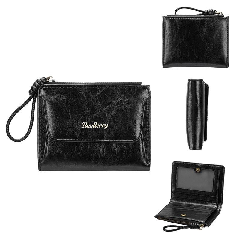 Baellerry Women Fashion Short Wallets Classic Casual Zipper Coin Purse Artificial Leather Card Holder GZW