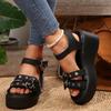 Wear Belt Buckle Lazy Platform Sandals Women's 2025 Summer New Metal Decorative Beach Sandals