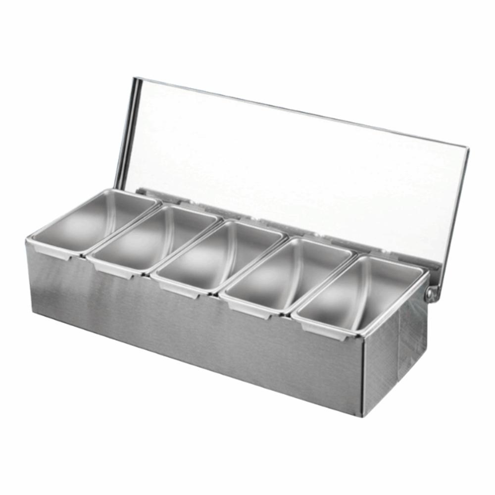 3/4/5/6 Gird Seasoning Box Stainless Steel Kitchen Spiece Storage Box  Commercial