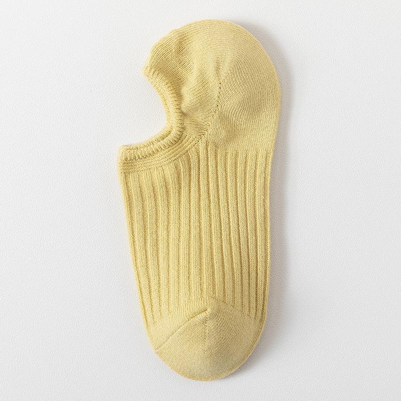 Damen Sommer Dünner Stil Einfarbig Flacher Ausschnitt Fällt Nicht Ab mit Unsichtbaren Socken