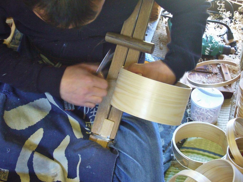 Kiso Crafts Ohitsu Handmade Bending Ring Made In Japan Wooden Hinoki Sawara Sakura 3 Cups Microwave Safe