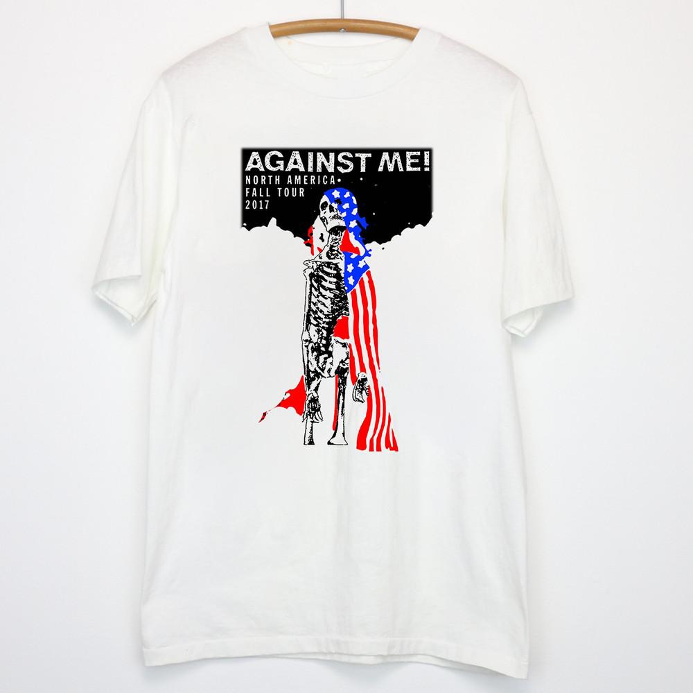 Against Me! Band Music Tour White  Cotton Full Size Unisex T-Shirt XXXL