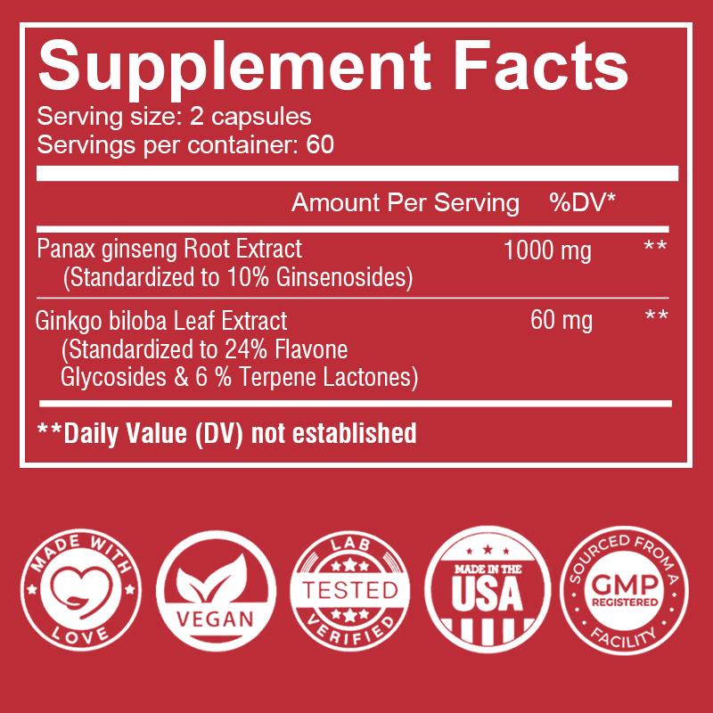 Coolkin - Korean Ginseng and Ginkgo Biloba Extract Soft Capsules - Brain Health