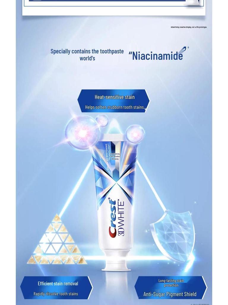 Crest 3D Advanced Heat-Activated Whitening Toothpaste: Brightens, Reduces Tartar & Smoke Stains, Anti-Sugar, Dense Foam Formula.