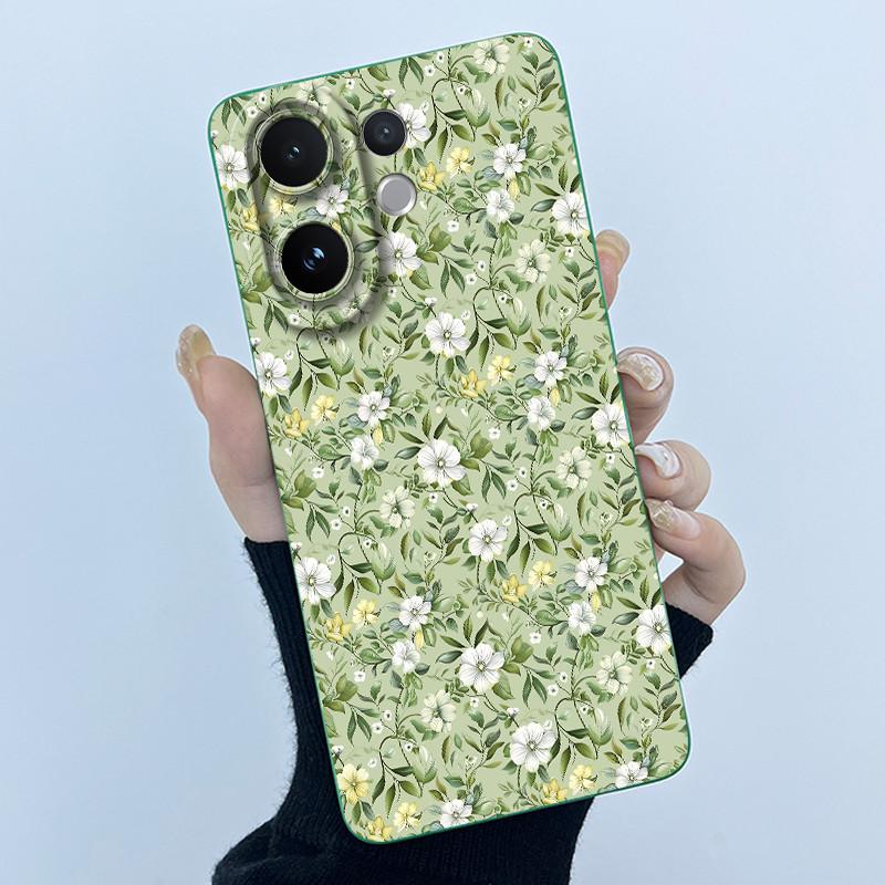 For Vivo V60 Phone Case V2511 Cover Fashion Simplicity Flowers Soft Liquid Silicone Shell For Vivo V 60 VivoV60 5G 2025 Fundas