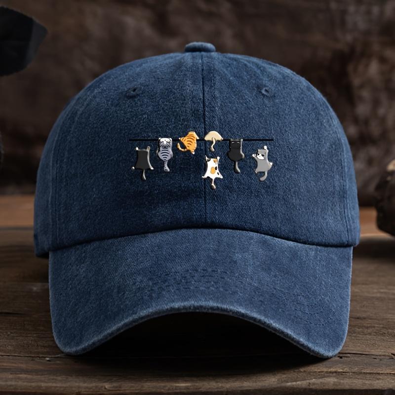 Cats Cartoon Print Baseball Cap UnisexS Outdoor Duckbill Cap Trendy Versatile Sun Hat 1pc