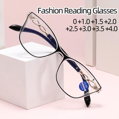Damen Trendiger Stil Lesebrillen Neue Mode Cat-Eye Weitsicht Blaulichtblockierende Computerbrillen Korrektionsbrillen +1.5
