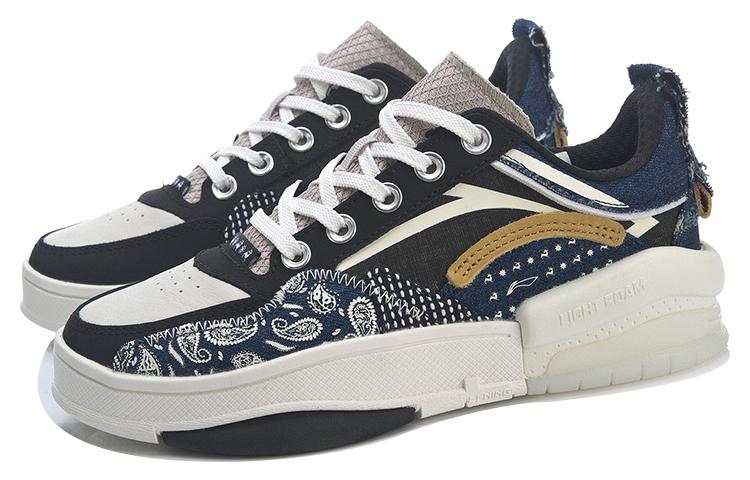 Li Ning Wave, Zen Low top Skateboard Shoes Women's Gray Black Blue AGCR214-1