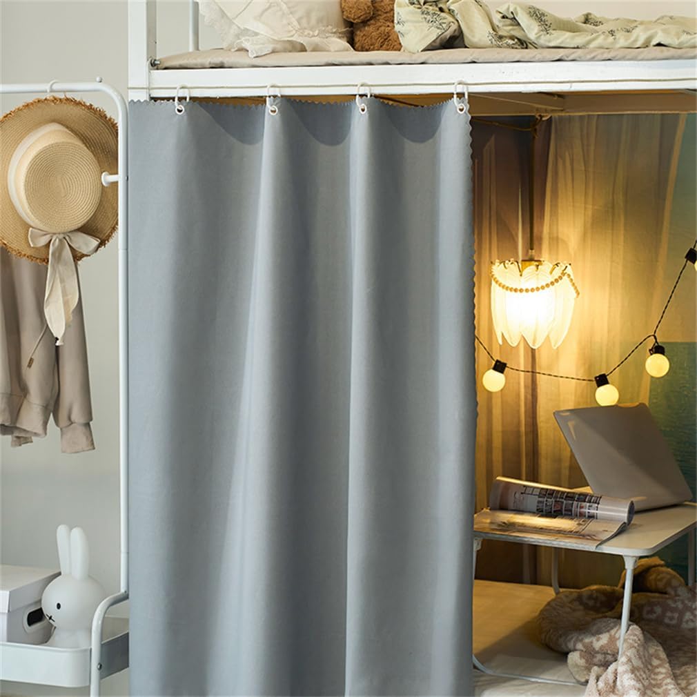 Dorm Home Bunk Bed Curtain Cloth Solid Thicken Bed Canopy Students Privacy Bed Shading Curtain Tent Lightproof Breathable Blackout Bedding Canopy