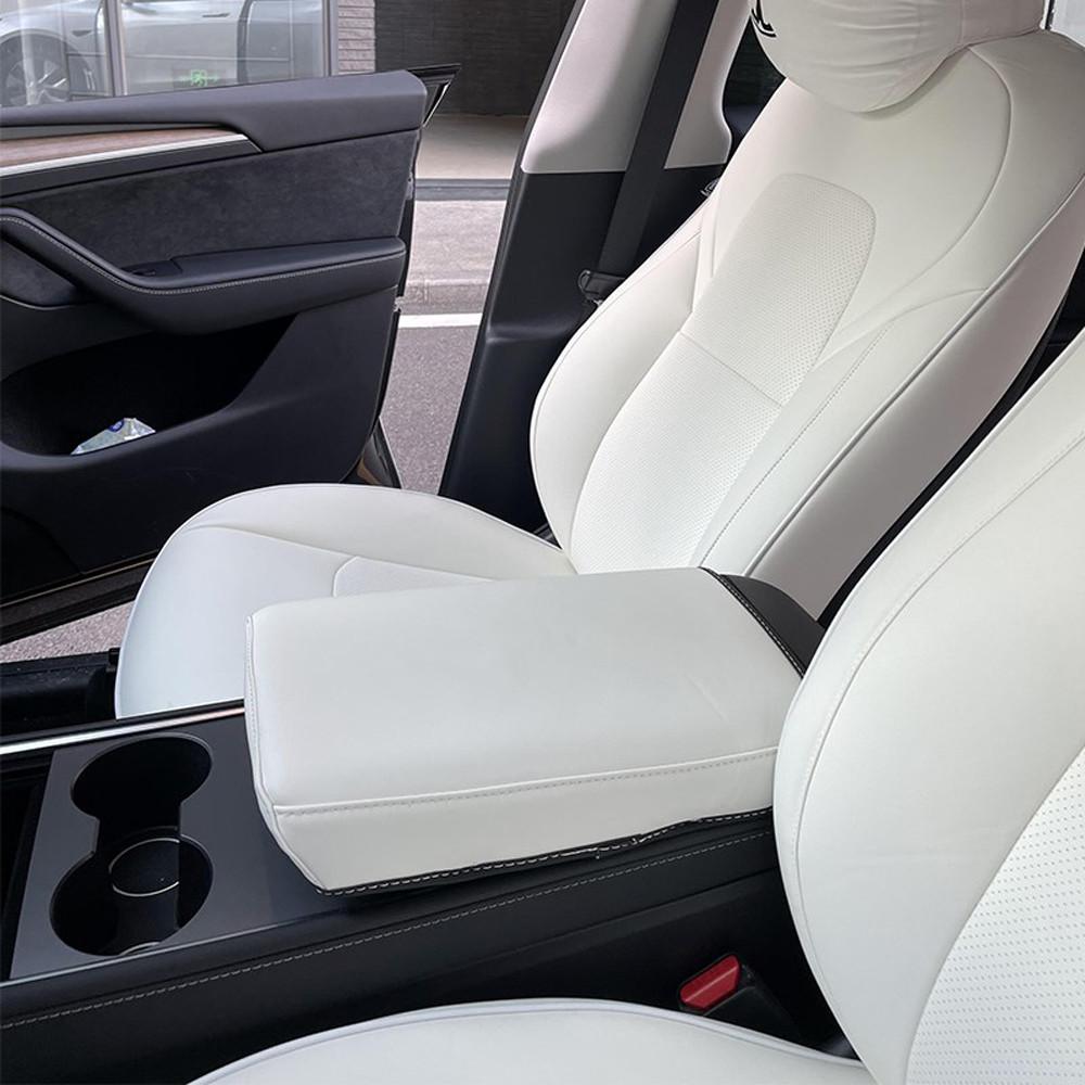 Car Armrest Box Protective Cover For Tesla Model 3 Y 2022 Central Control Armrest Cover Leather Accessories Decoration