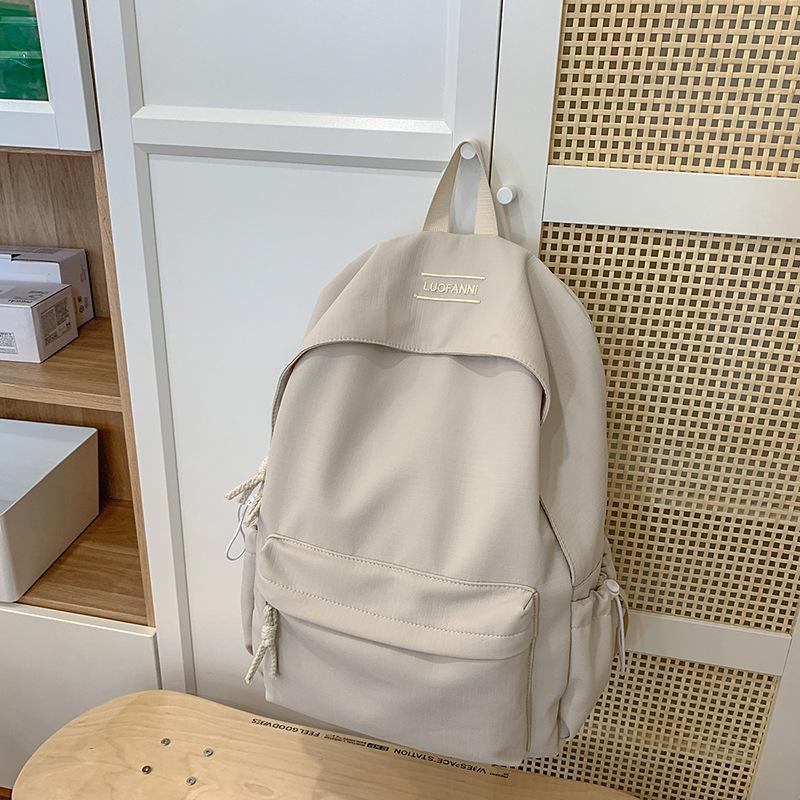 Schoolbag: Fashionable and Fresh Schoolbag, Large Capacity for Girls, High School, Junior High School, Simple Solid Color, Versatile Commuter Backpack