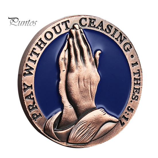 

Христианская молитвенная монета Молитесь непрестанно Священное Писание Сопутствующая монета Металлическая монета Молящиеся руки со стихом к Фессалоникийцам Подарок для христианина 1pc красный/бронзовый