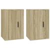 816663 vidaXL Wall-Mounted TV Cabinets 2 Pcs Sonoma Oak 40x34.5x60 Cm