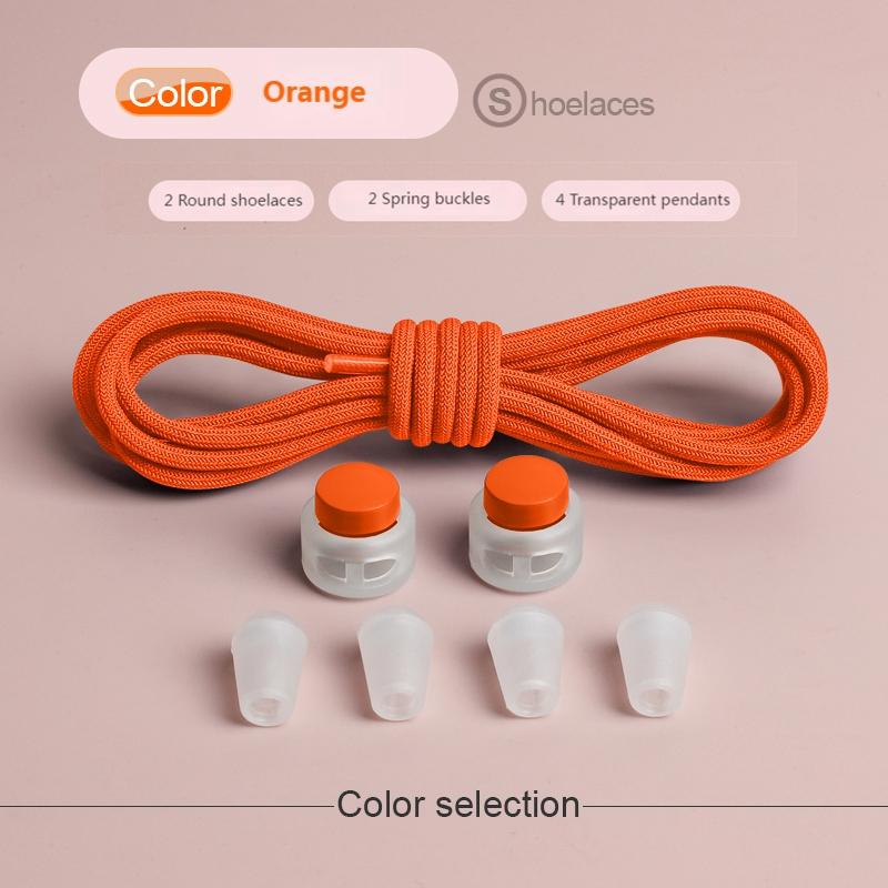 

Round Elastic No Tie Shoelaces, Spring Lock Quick Rubber Lazy Laces Sneaker Accessories for Men Women Kids 100cm оранжевый
