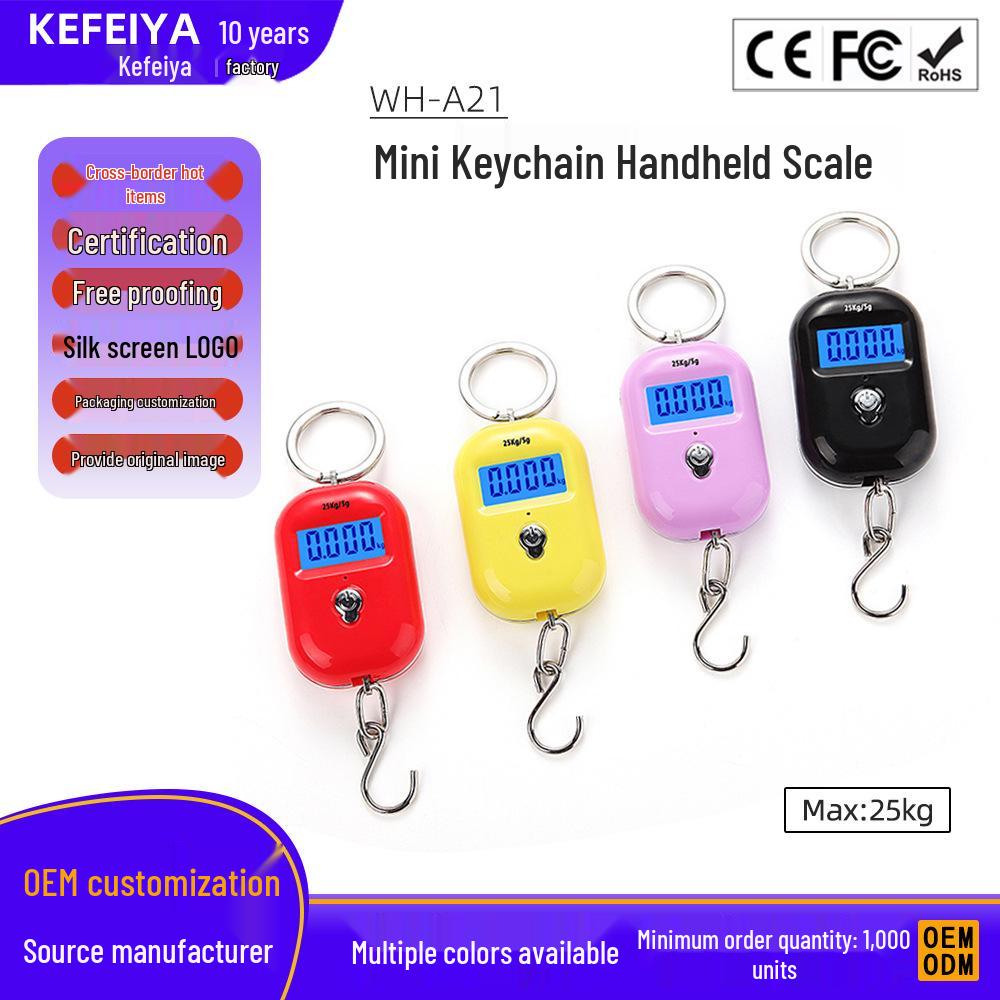 

Handheld Mini Keychain Scale, 25kg Capacity - Portable Household Hook Scale for Shopping & Express Weighing чёрный