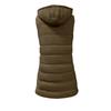 Autumn Winter Solid Color Hooded Zip Cotton Vest Women Mid-Length Plus Size Padded Gilet Coat