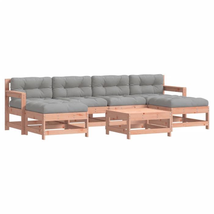 VidaXL Salon de Jardin avec Coussins 7 pcs, Canapés avec Dossier et Accoudoir, Ensemble de Meubles avec Table Basse Patio 3185946