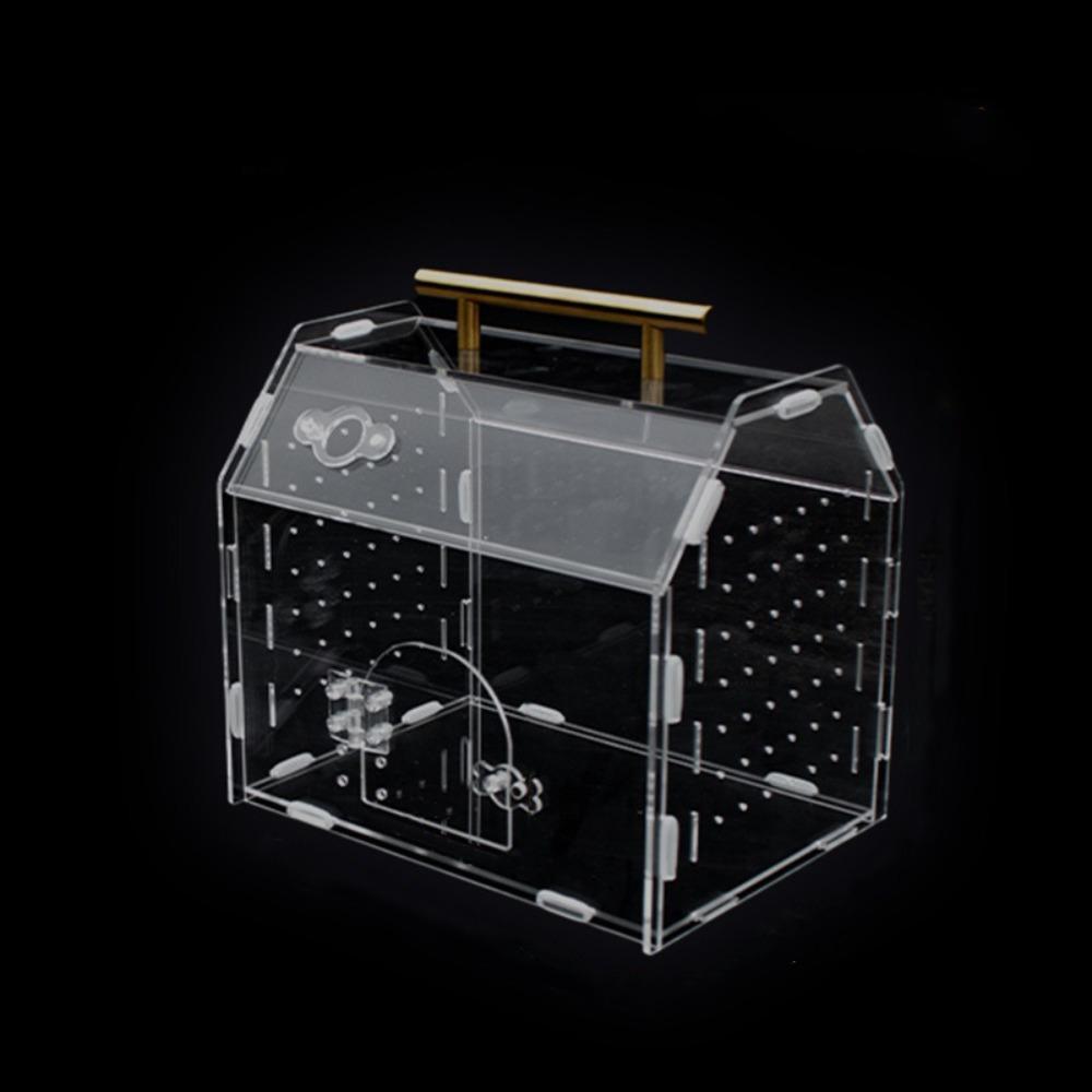 Magnetic Snap Closure Reptile Breeding Box Acrylic Spider Observation Box  Observation