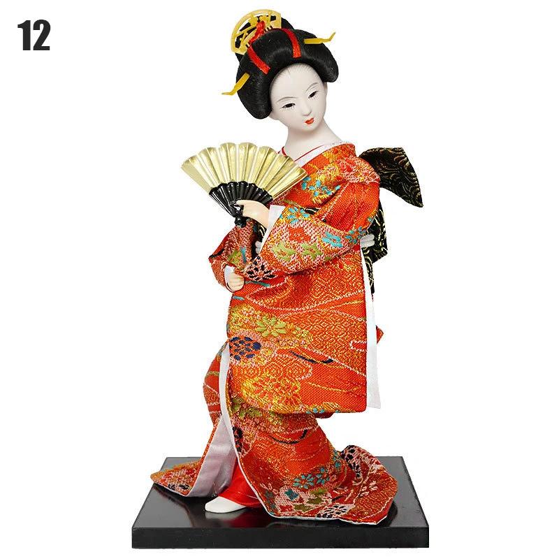 Japanese Geisha Doll Asian Handmade Crafts Kimono Doll Home Table Decor Miniature Figurines Sculpture Collection Gift Creative